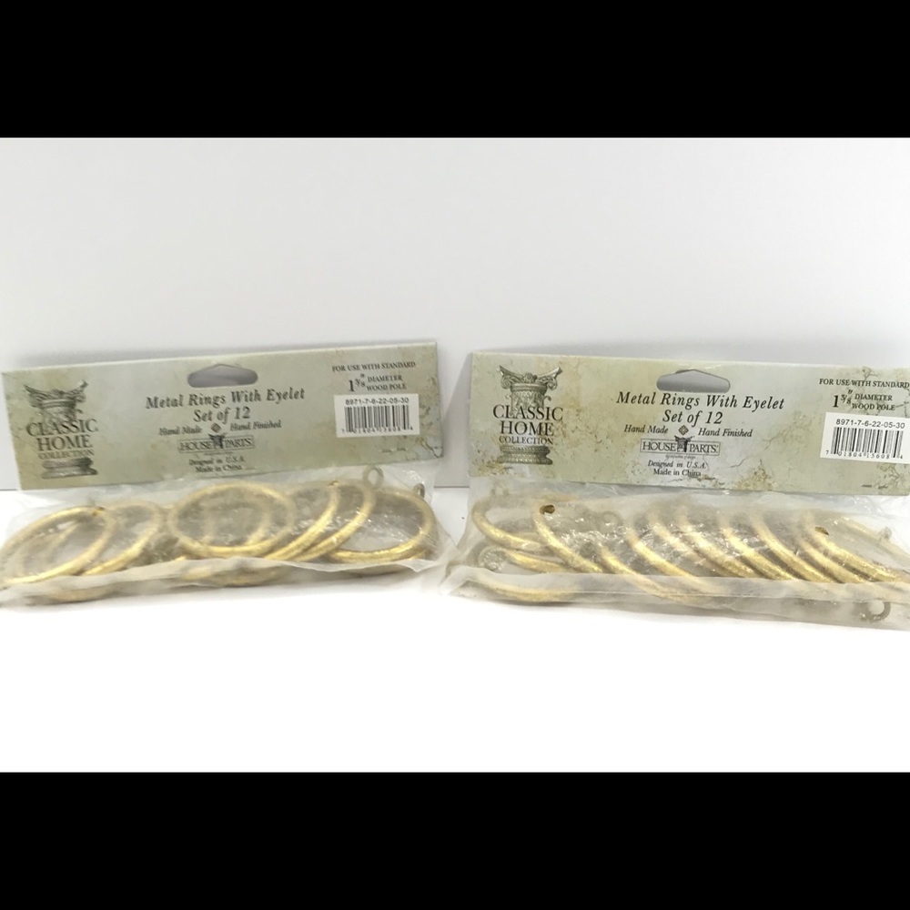 Curtain rings distressed gold 1 3/8 eyelet rings